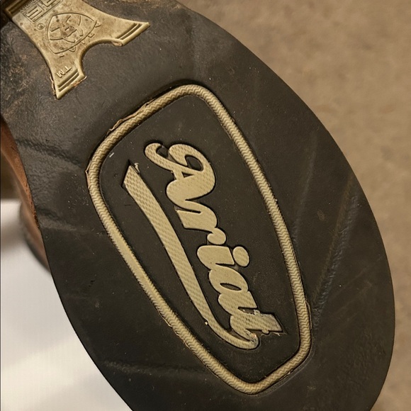 Ariat Chestnut Brown Leather Western Short Cowboy Boots - Picture 2 of 4